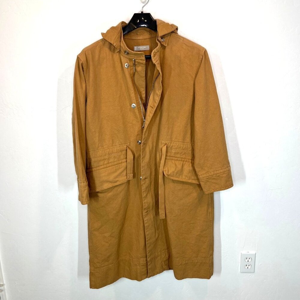 Everlane Canvas Organic cotton Parka jacket coat Size L Cappuccino brown - Picture 4 of 10